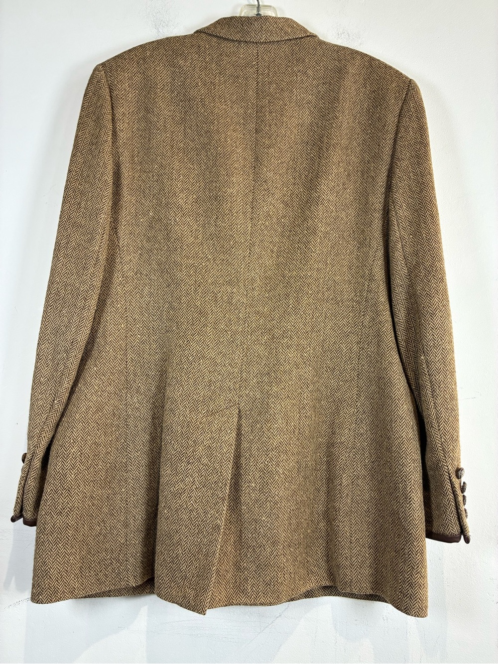 Ralph Lauren Brown Herringbone Wool Blend Riding Jacket, Size 14 - Picture 2 of 8